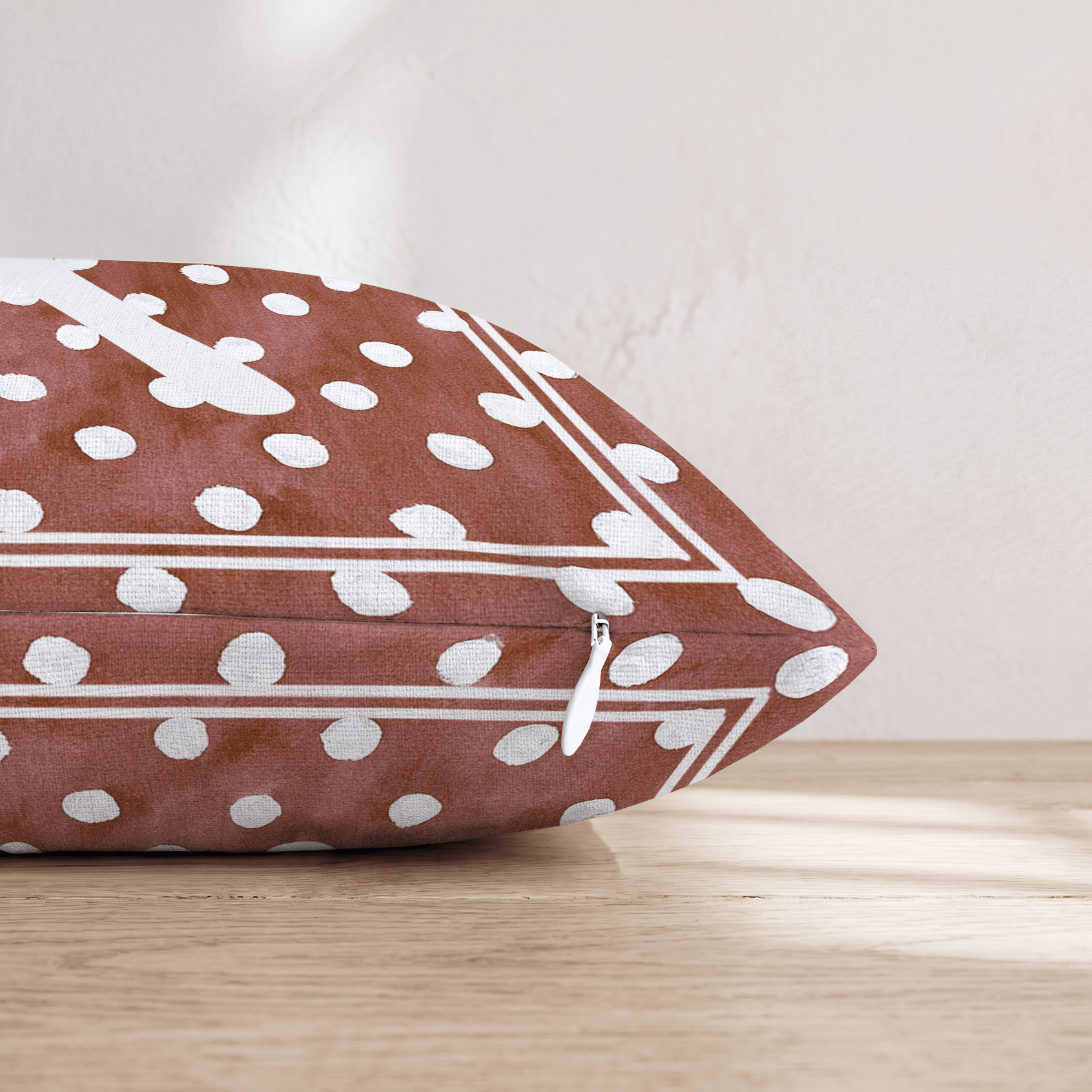 Brown Polka Dot X Throw Pillow - Hillcroft Home