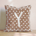 Brown Polka Dot Y Throw Pillow - Hillcroft Home