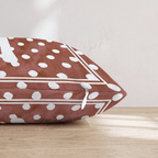 Brown Polka Dot Y Throw Pillow - Hillcroft Home