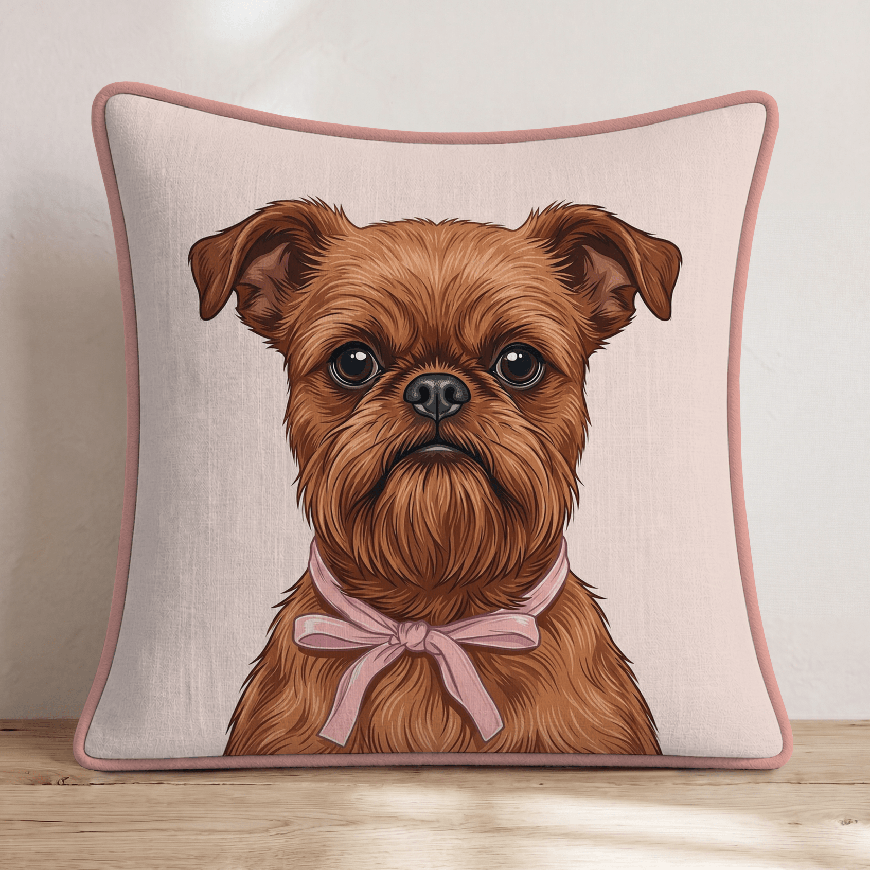 Brussels Griffon Portrait Throw Pillow - Hillcroft Home