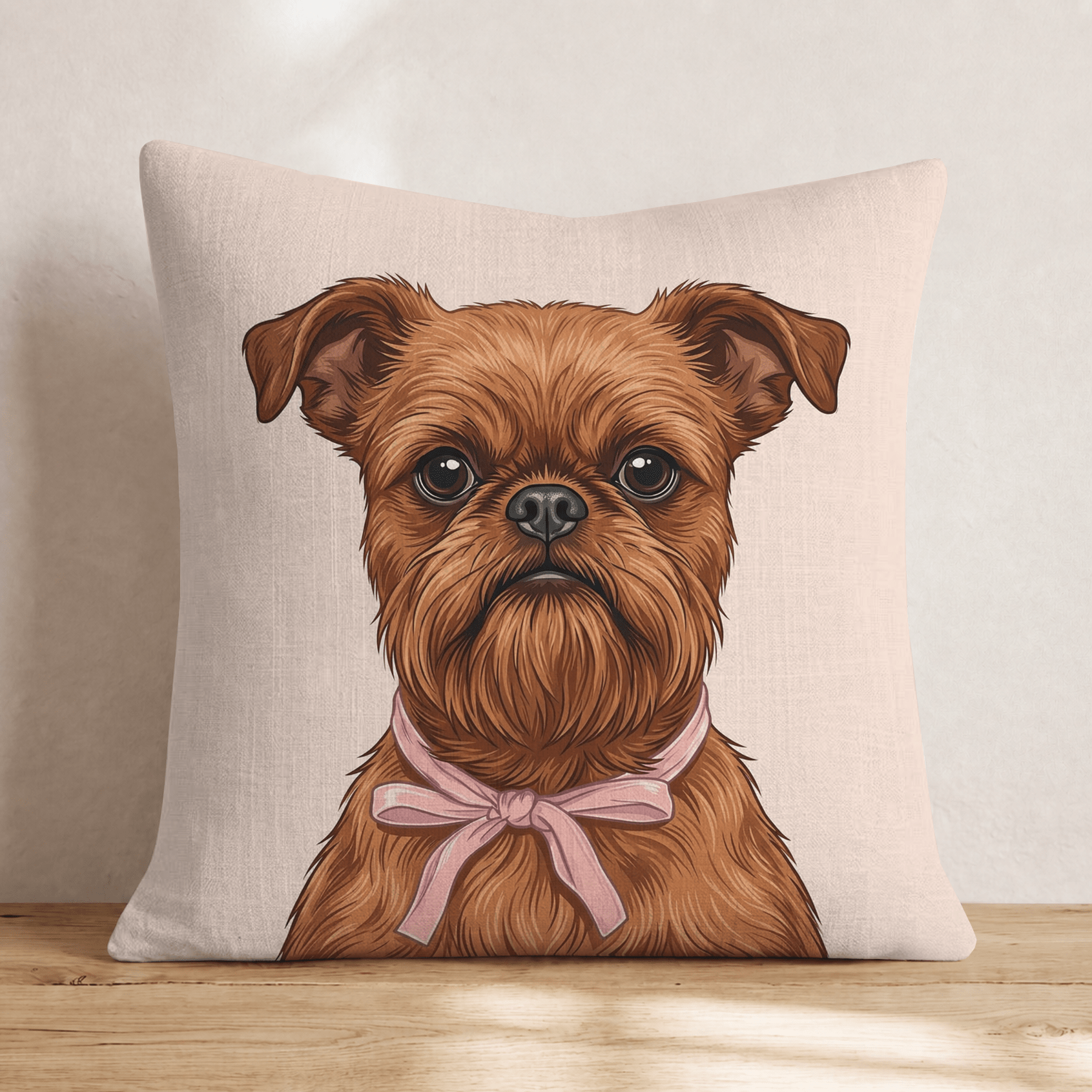 Brussels Griffon Portrait Throw Pillow - Hillcroft Home