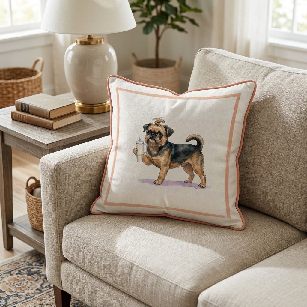 Brussels Griffon Tumbler Throw Pillow - Hillcroft Home