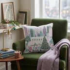 Bryant Park Skating Throw Pillow - Hillcroft Home