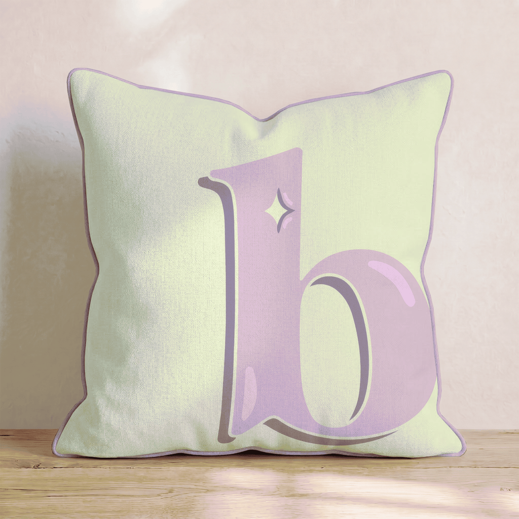 Bubblegum B Throw Pillow - Hillcroft Home