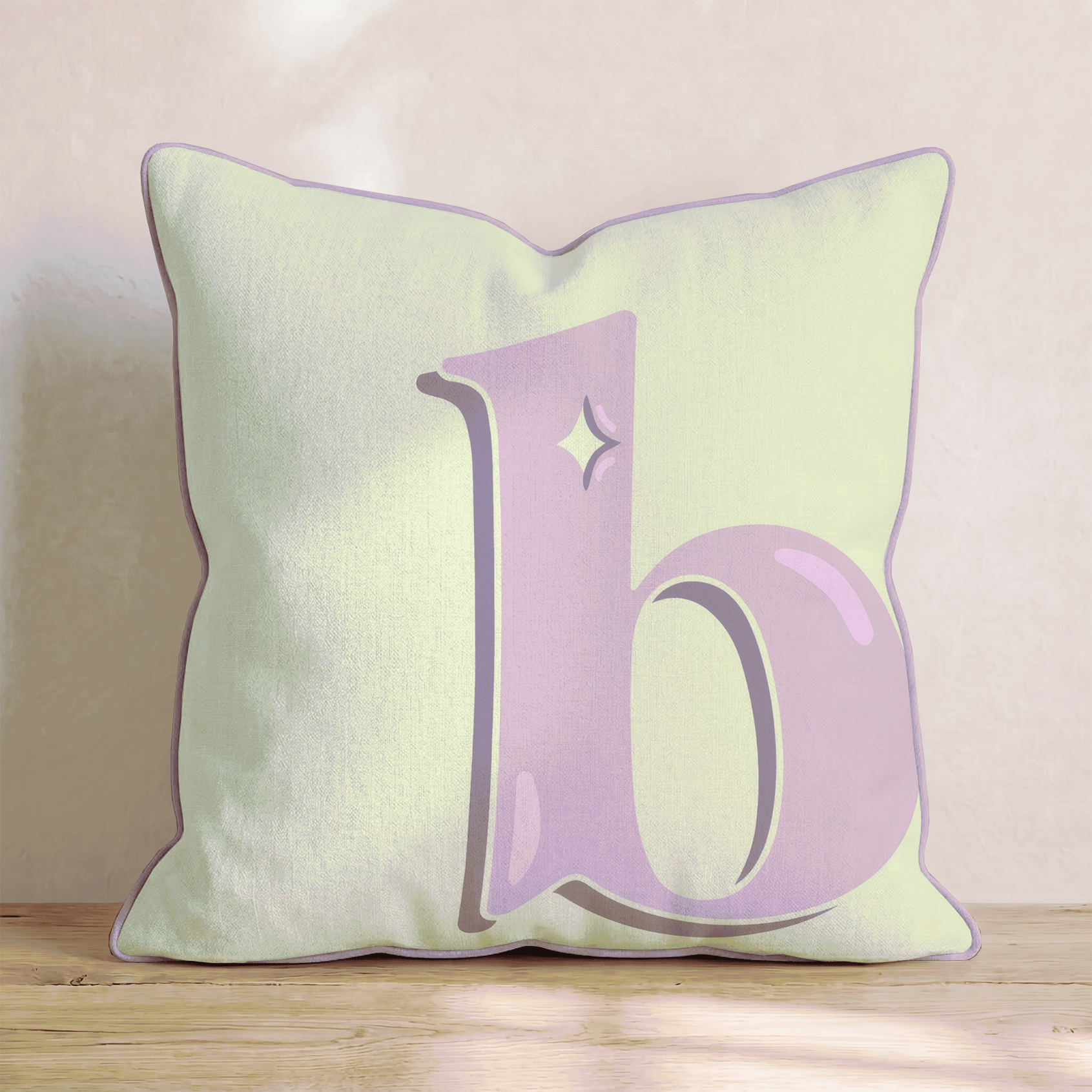 Bubblegum B Throw Pillow - Hillcroft Home