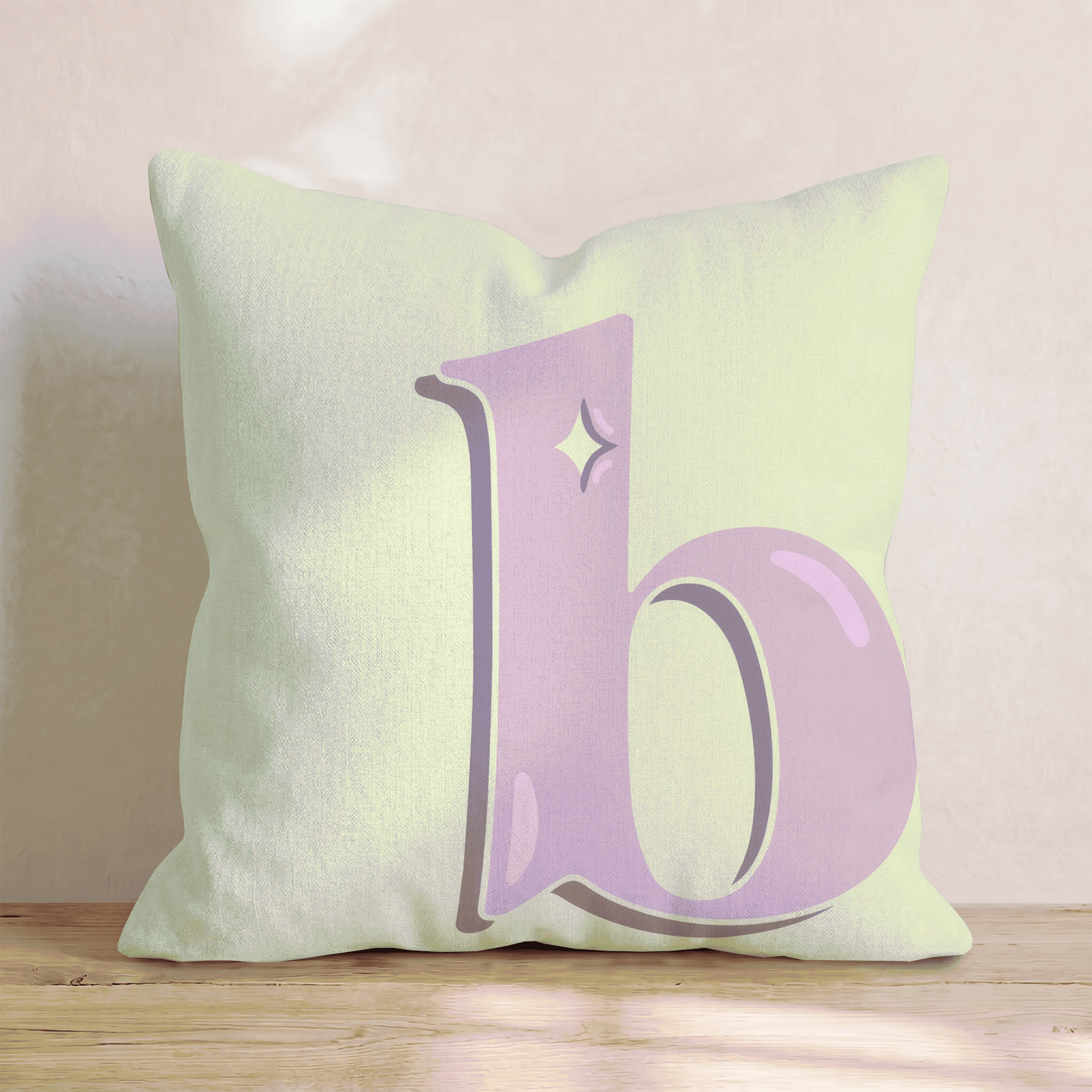 Bubblegum B Throw Pillow - Hillcroft Home