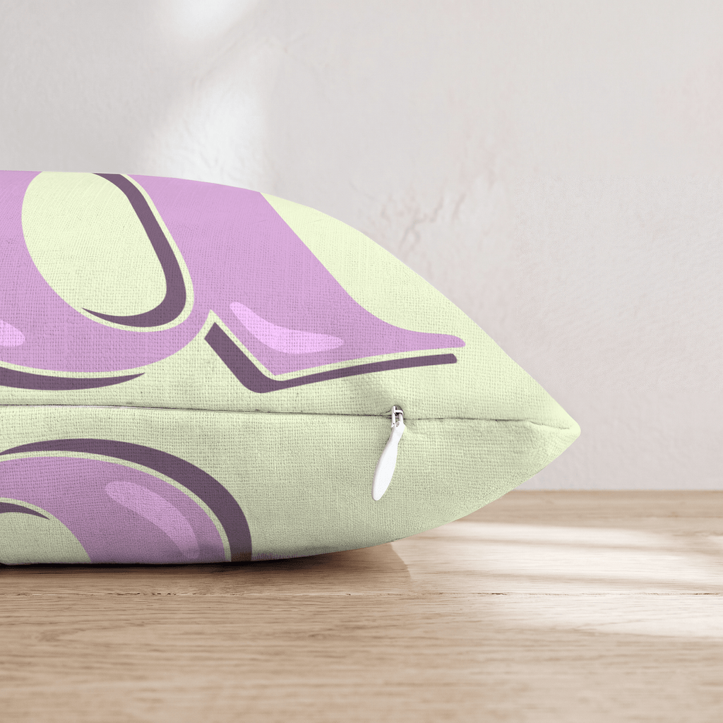 Bubblegum D Throw Pillow - Hillcroft Home