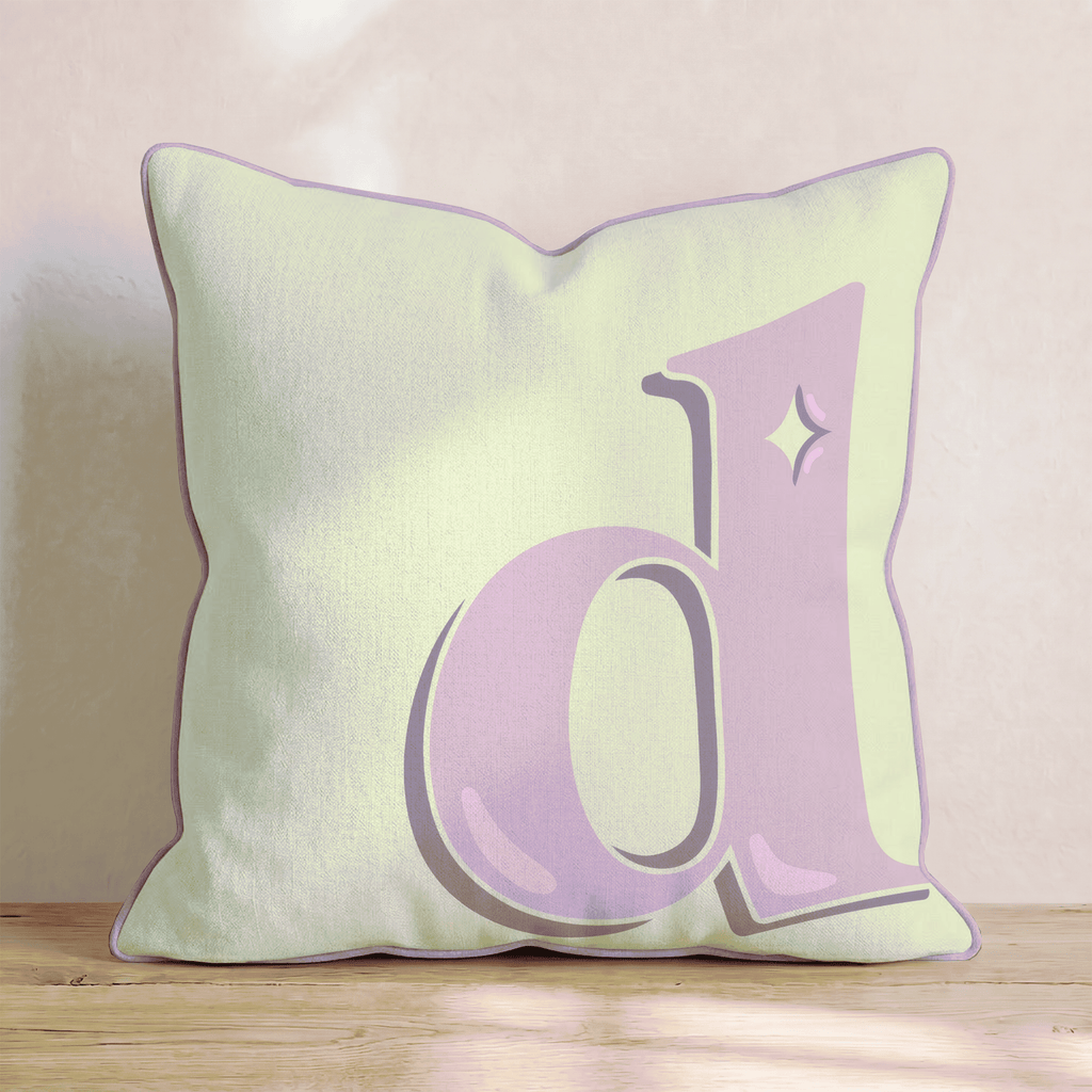 Bubblegum D Throw Pillow - Hillcroft Home
