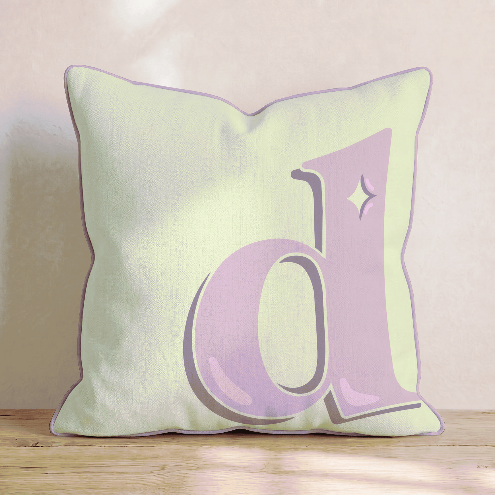 Bubblegum D Throw Pillow - Hillcroft Home