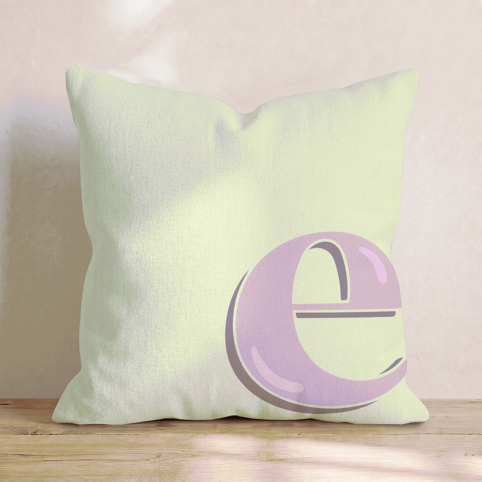 Bubblegum E Throw Pillow - Hillcroft Home