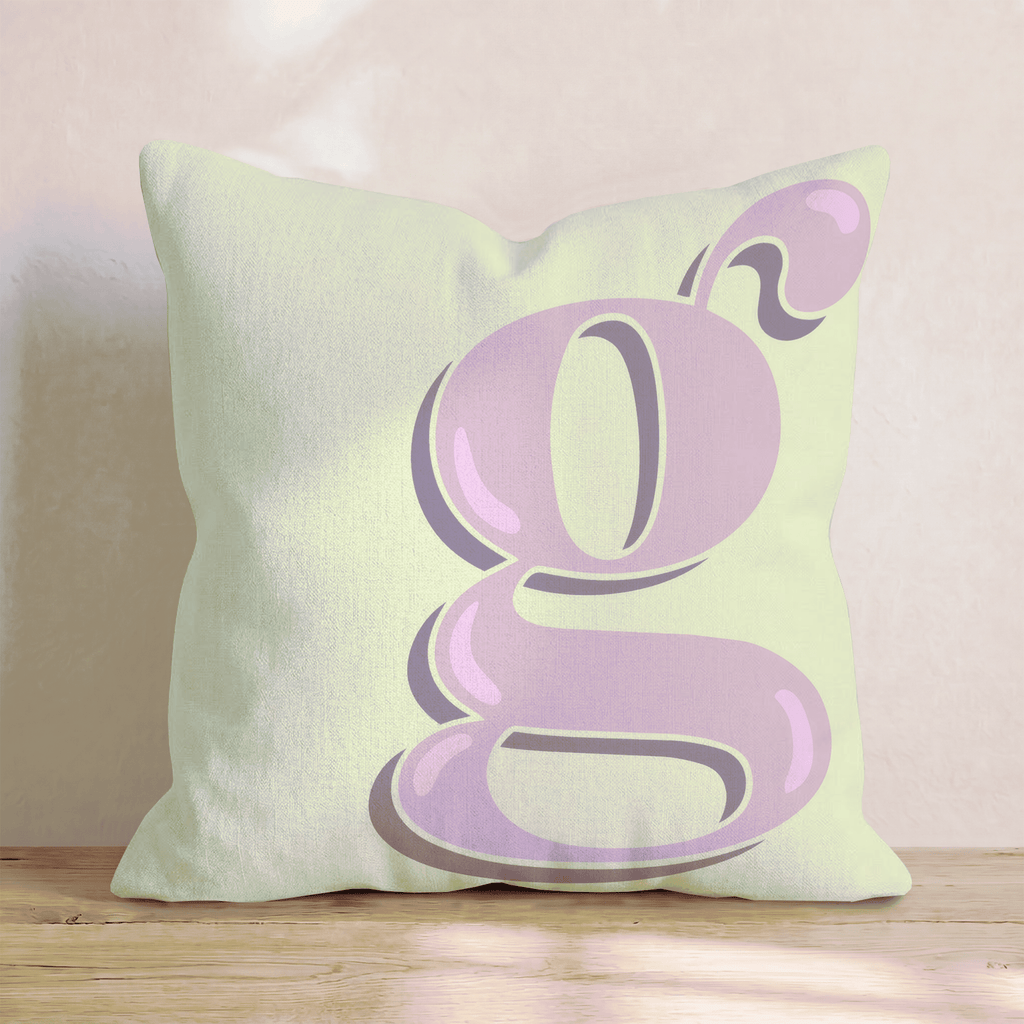 Bubblegum G Throw Pillow - Hillcroft Home