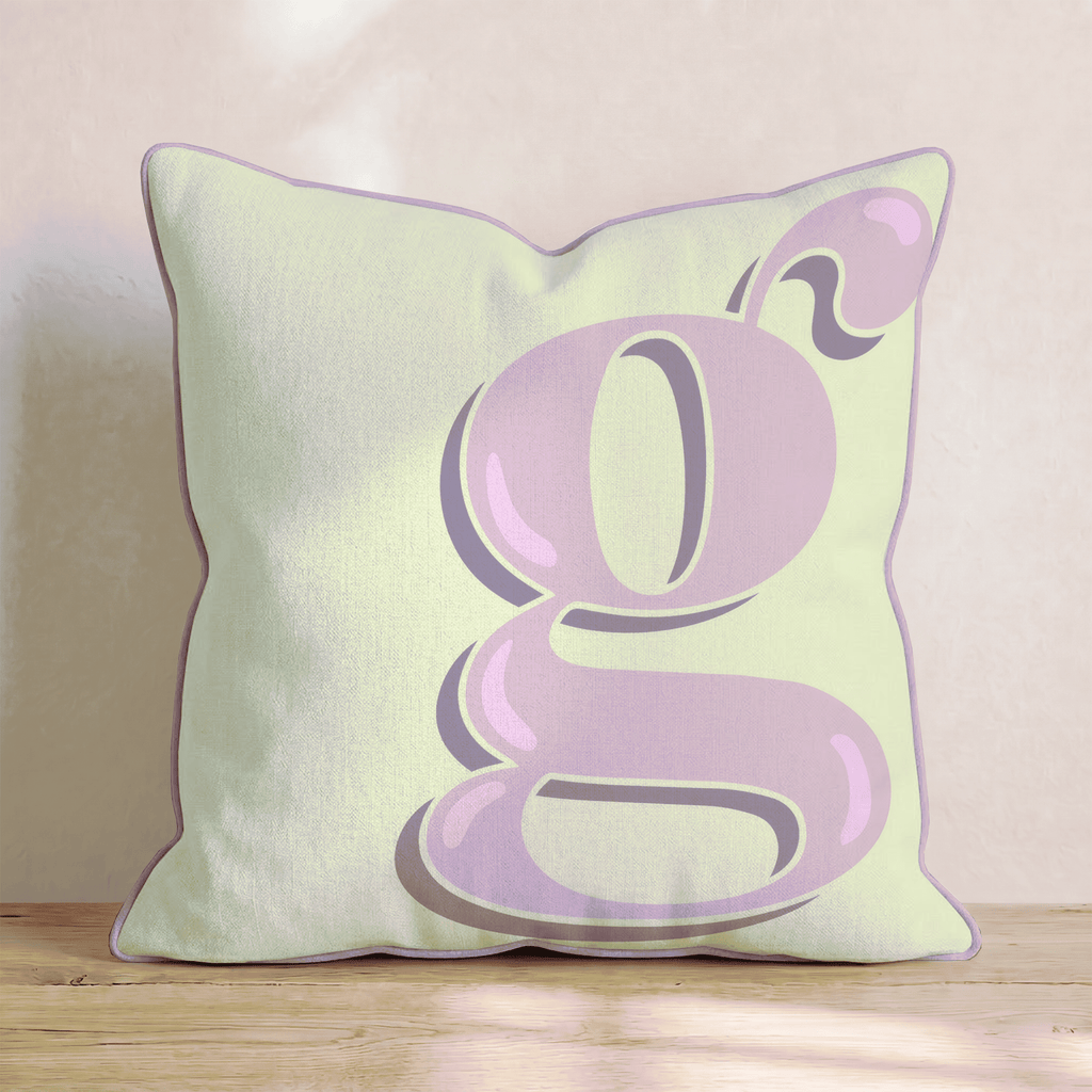 Bubblegum G Throw Pillow - Hillcroft Home