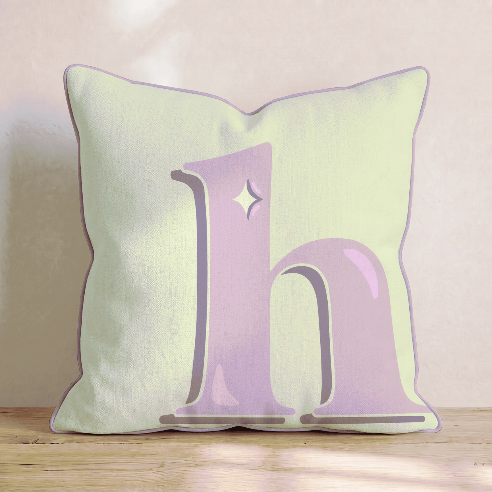 Bubblegum H Throw Pillow - Hillcroft Home