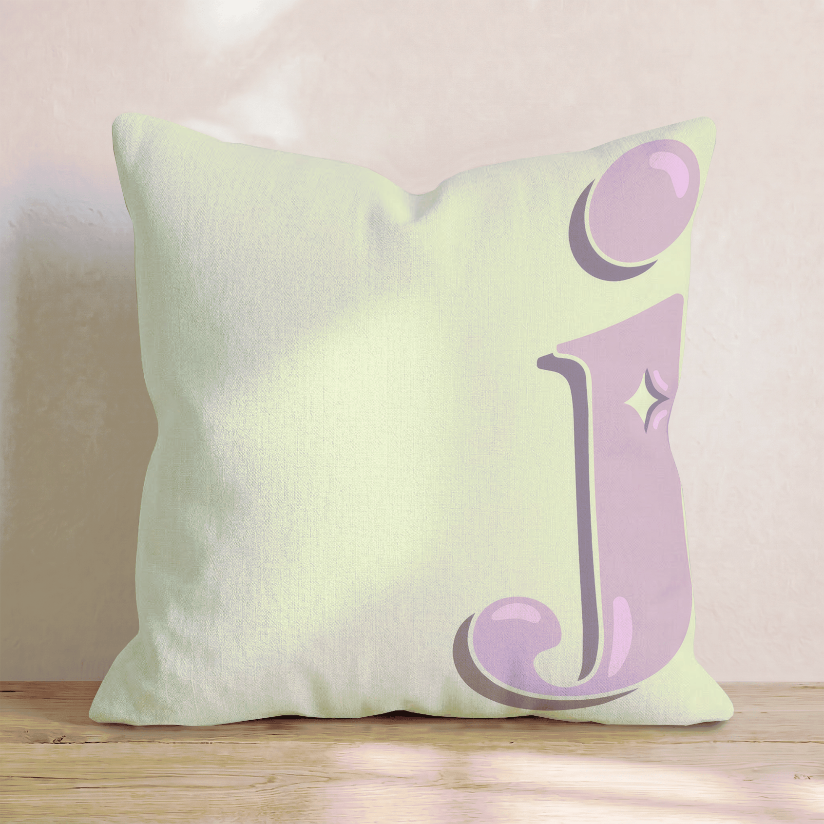 Bubblegum J Throw Pillow - Hillcroft Home