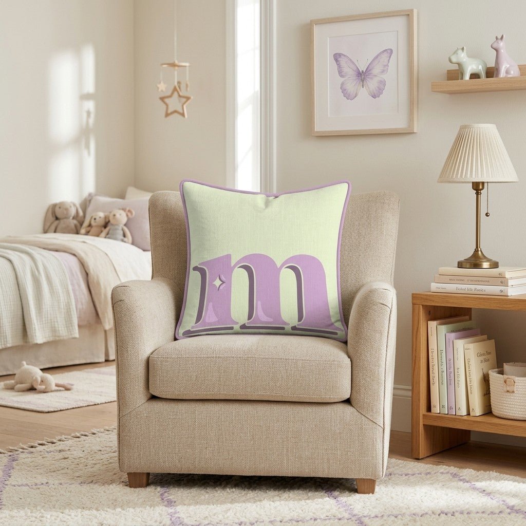 Bubblegum M Throw Pillow - Hillcroft Home
