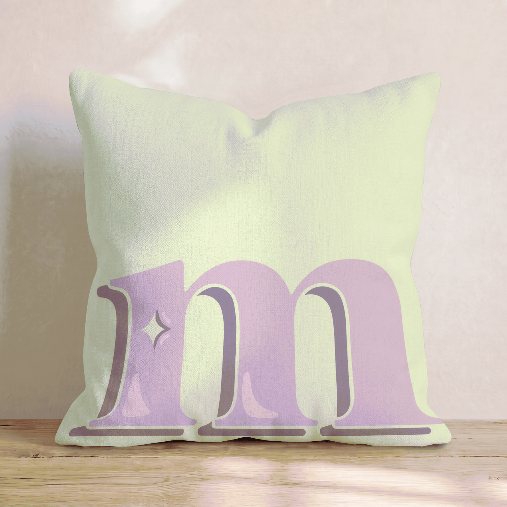 Bubblegum M Throw Pillow - Hillcroft Home