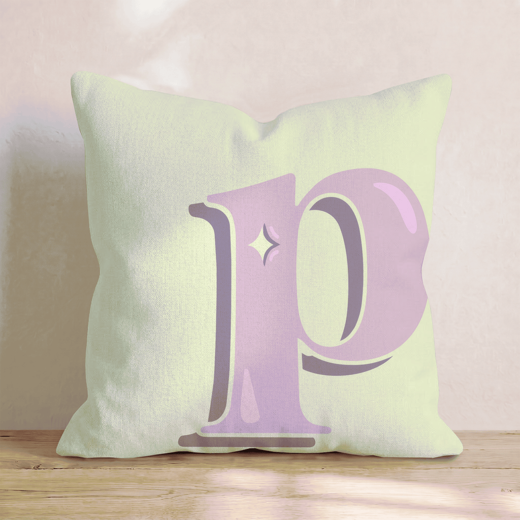 Bubblegum P Throw Pillow - Hillcroft Home