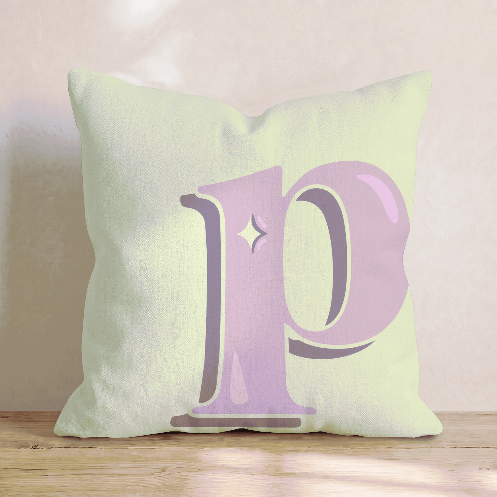 Bubblegum P Throw Pillow - Hillcroft Home