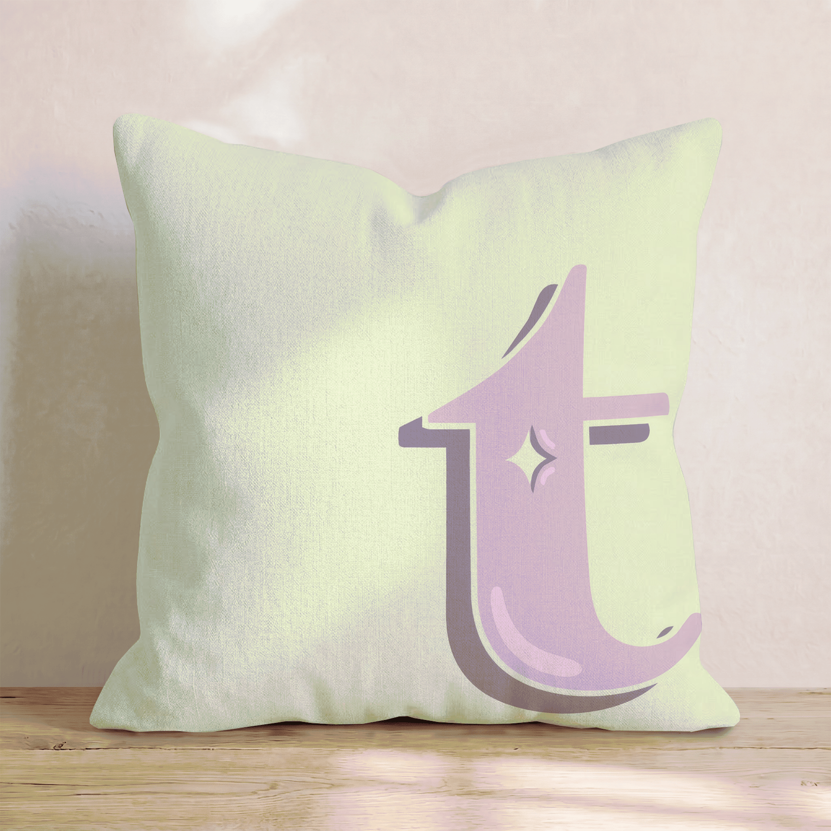 Bubblegum T Throw Pillow - Hillcroft Home