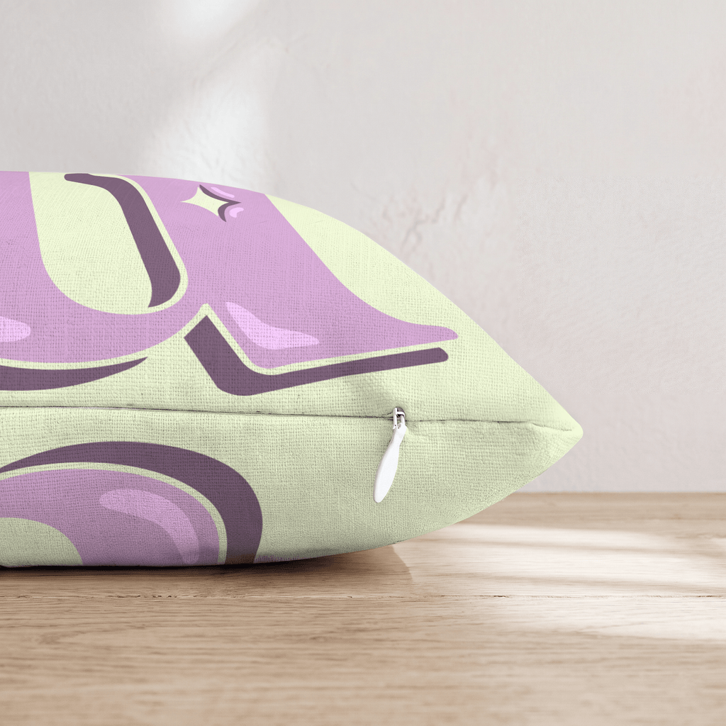 Bubblegum U Throw Pillow - Hillcroft Home