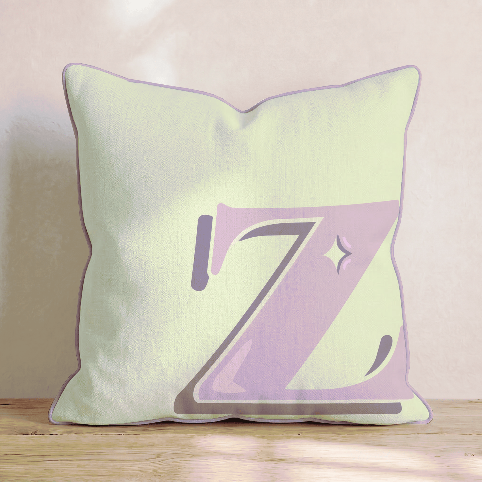Bubblegum Z Throw Pillow - Hillcroft Home