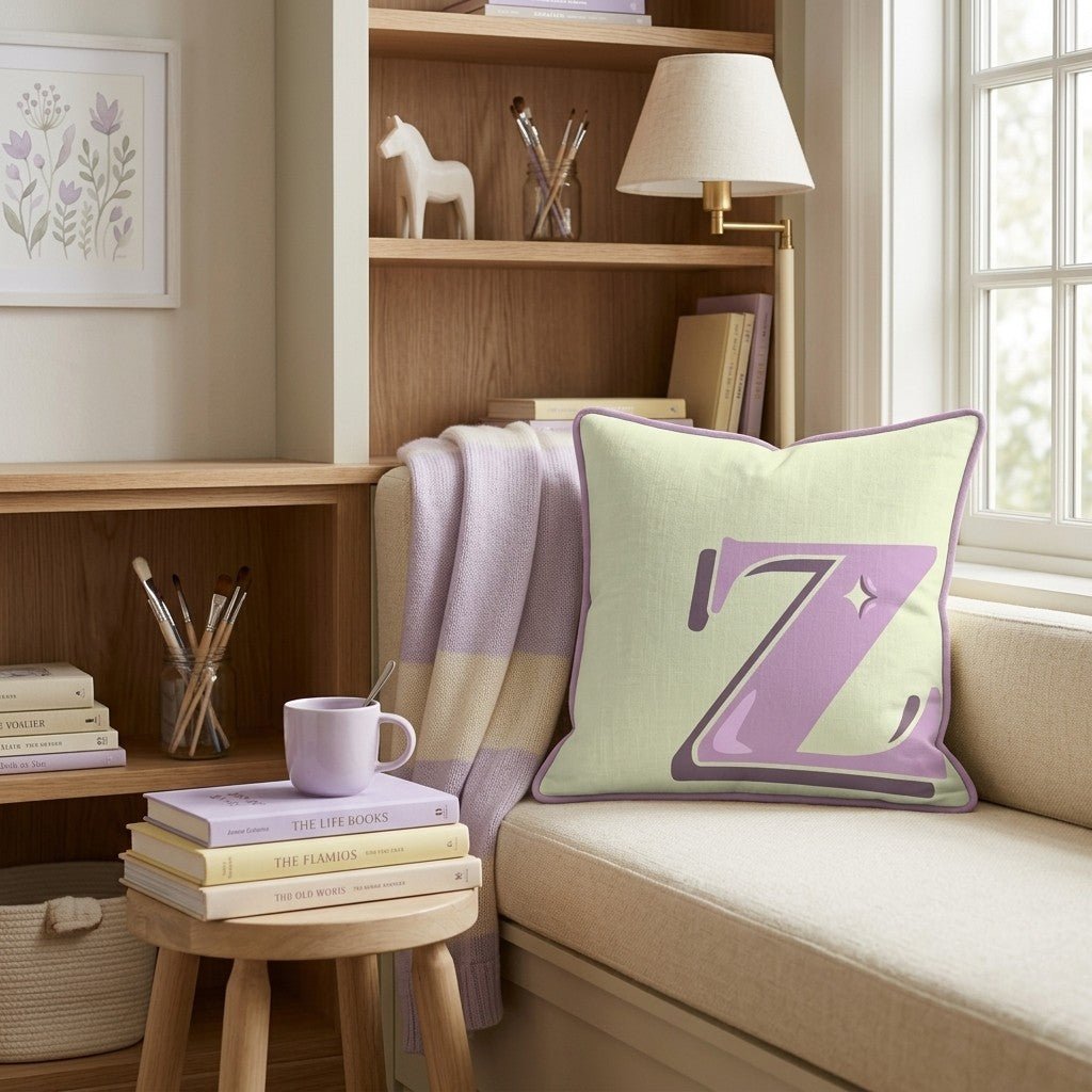 Bubblegum Z Throw Pillow - Hillcroft Home