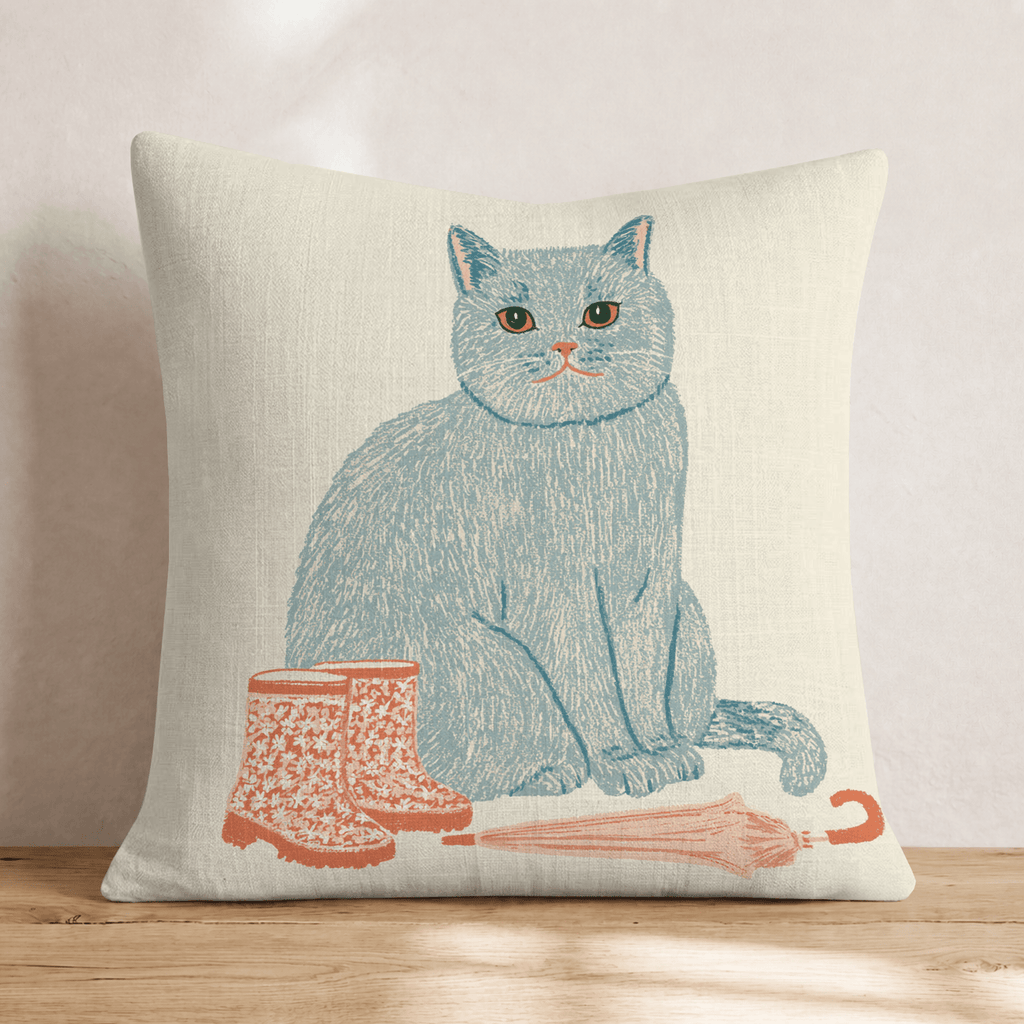 Bubbles The British Shorthair Throw Pillow - Hillcroft Home