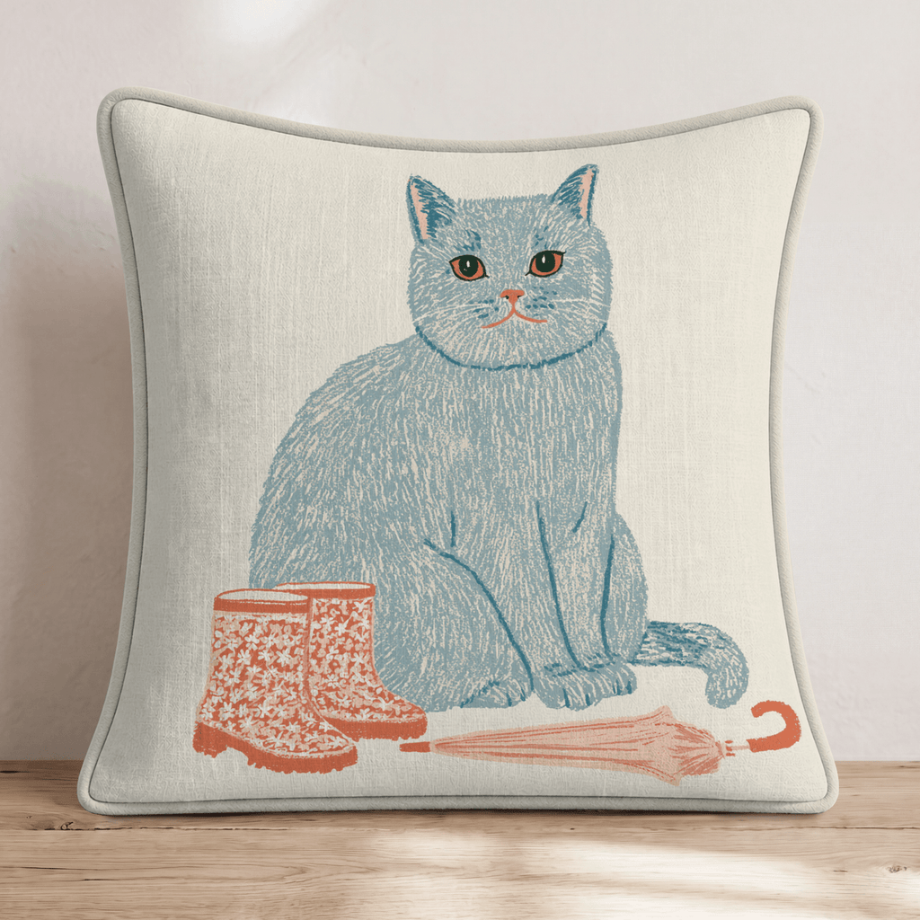Bubbles The British Shorthair Throw Pillow - Hillcroft Home