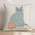 Bubbles The British Shorthair Throw Pillow - Hillcroft Home