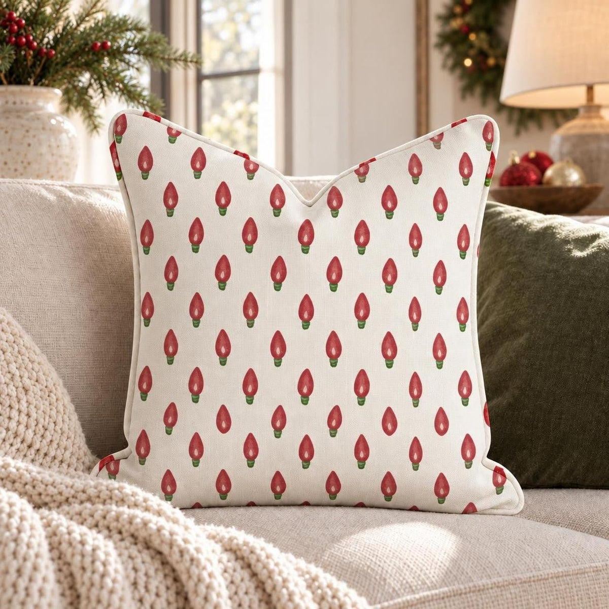 Bulb Parade Throw Pillow throw pillow - Hillcroft Home