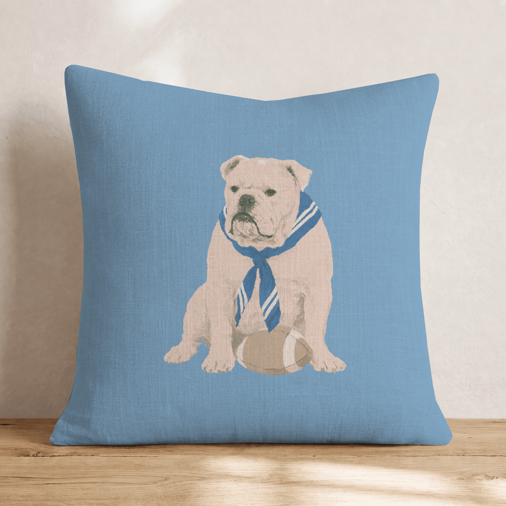 Bulldog Ballgame Throw Pillow - Hillcroft Home