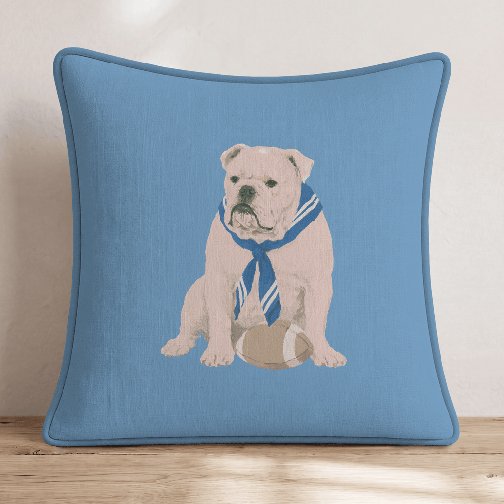 Bulldog Ballgame Throw Pillow - Hillcroft Home