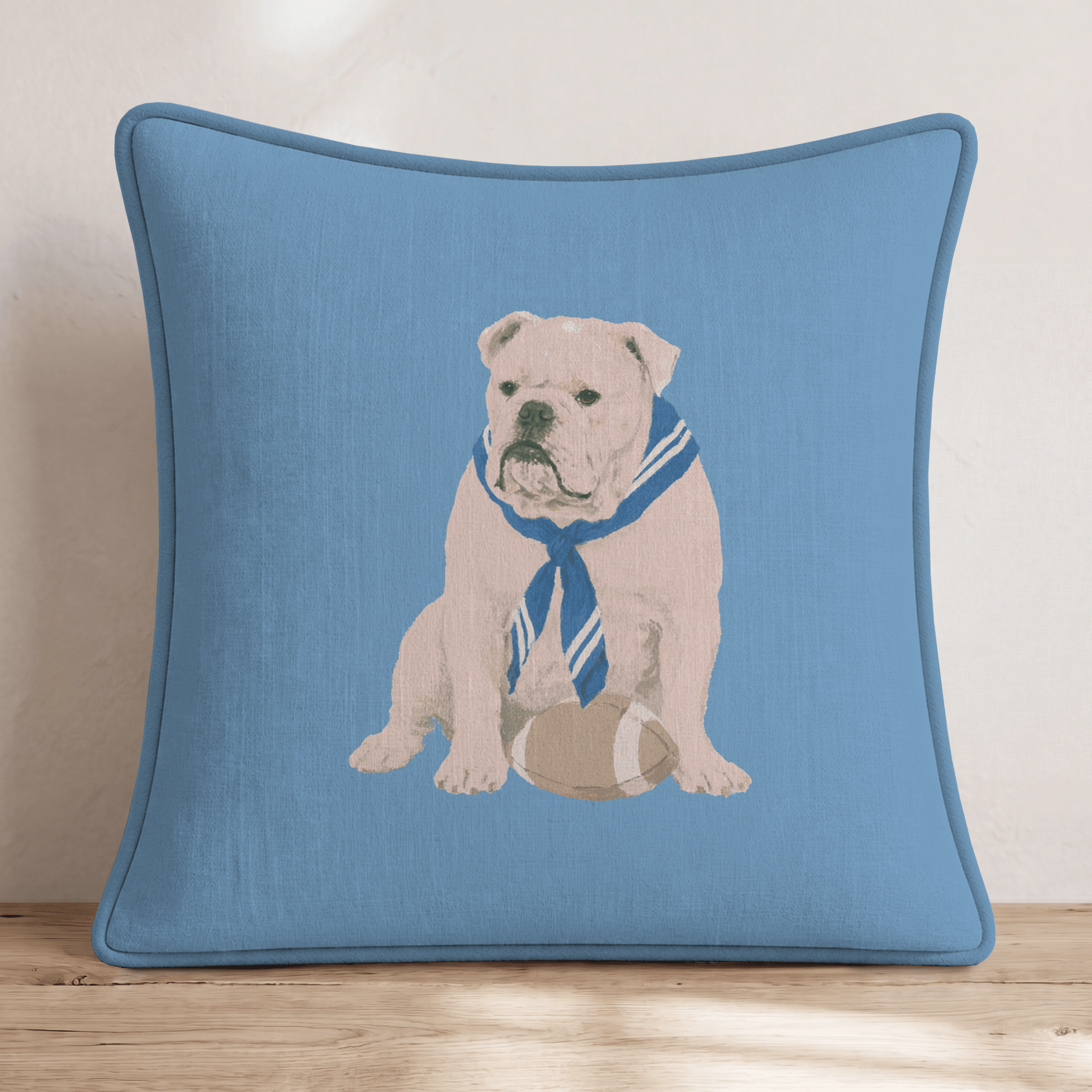 Bulldog Ballgame Throw Pillow - Hillcroft Home