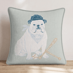 Bulldog Batter Throw Pillow - Hillcroft Home