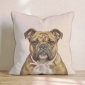 Bulldog Portrait Throw Pillow - Hillcroft Home