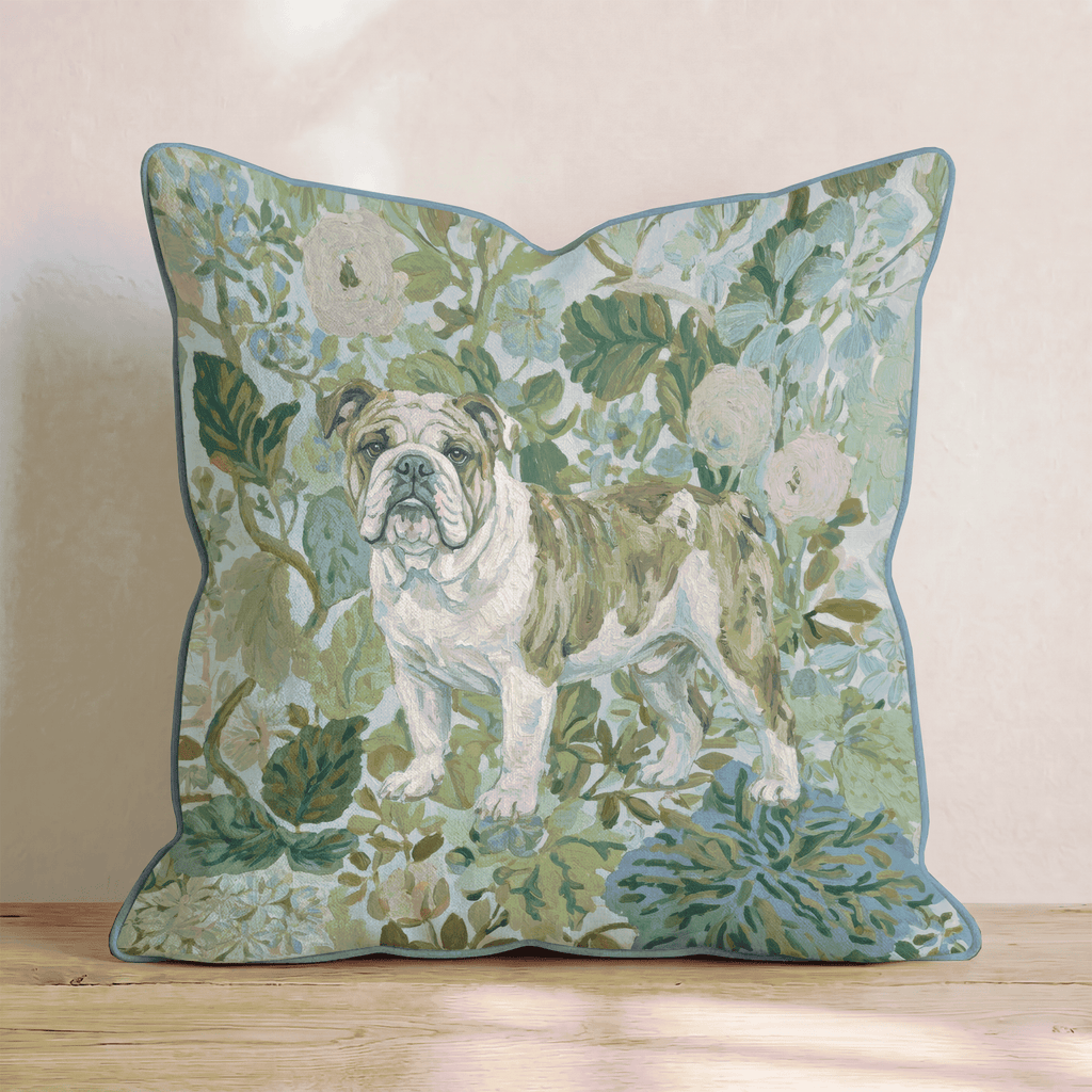 Bulldog Power Throw Pillow - Hillcroft Home