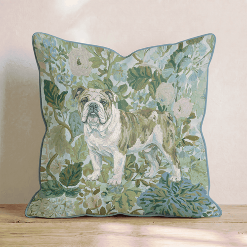 Bulldog Power Throw Pillow - Hillcroft Home