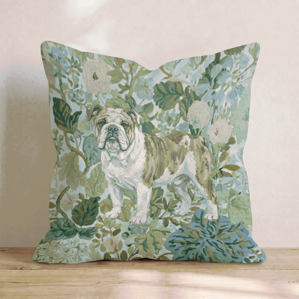 Bulldog Power Throw Pillow - Hillcroft Home