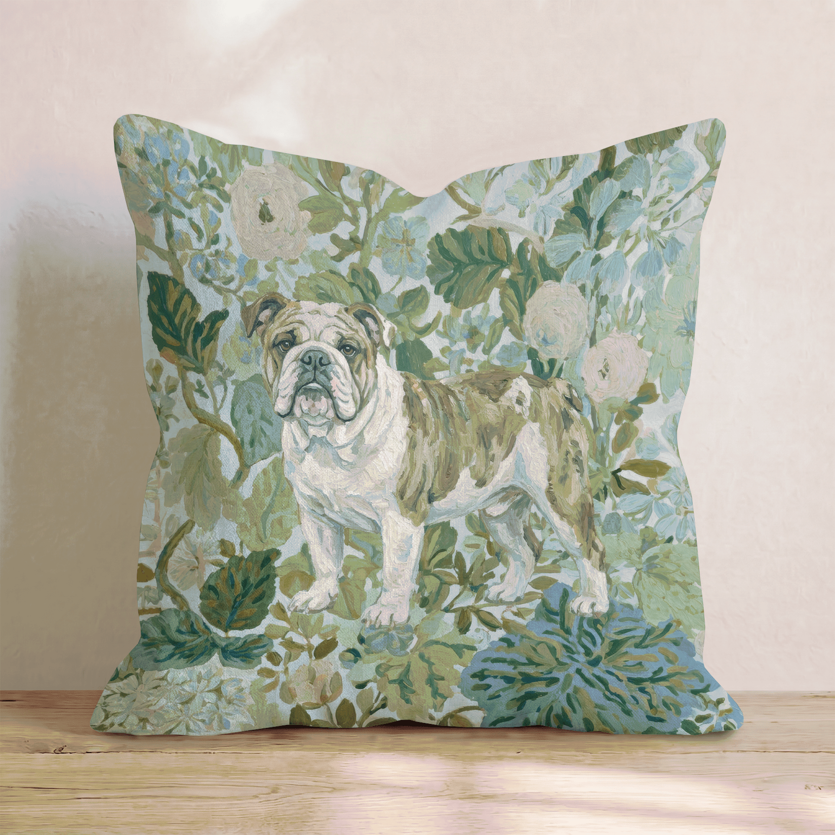 Bulldog Power Throw Pillow - Hillcroft Home