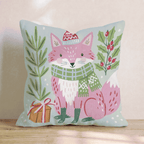 Bundled Pink Fox Throw Pillow - Hillcroft Home