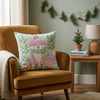 Bundled Pink Fox Throw Pillow - Hillcroft Home