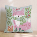Bundled Pink Fox Throw Pillow - Hillcroft Home