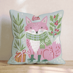 Bundled Pink Fox Throw Pillow - Hillcroft Home