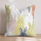 Bunnies on Bunnies Throw Pillow - Hillcroft Home