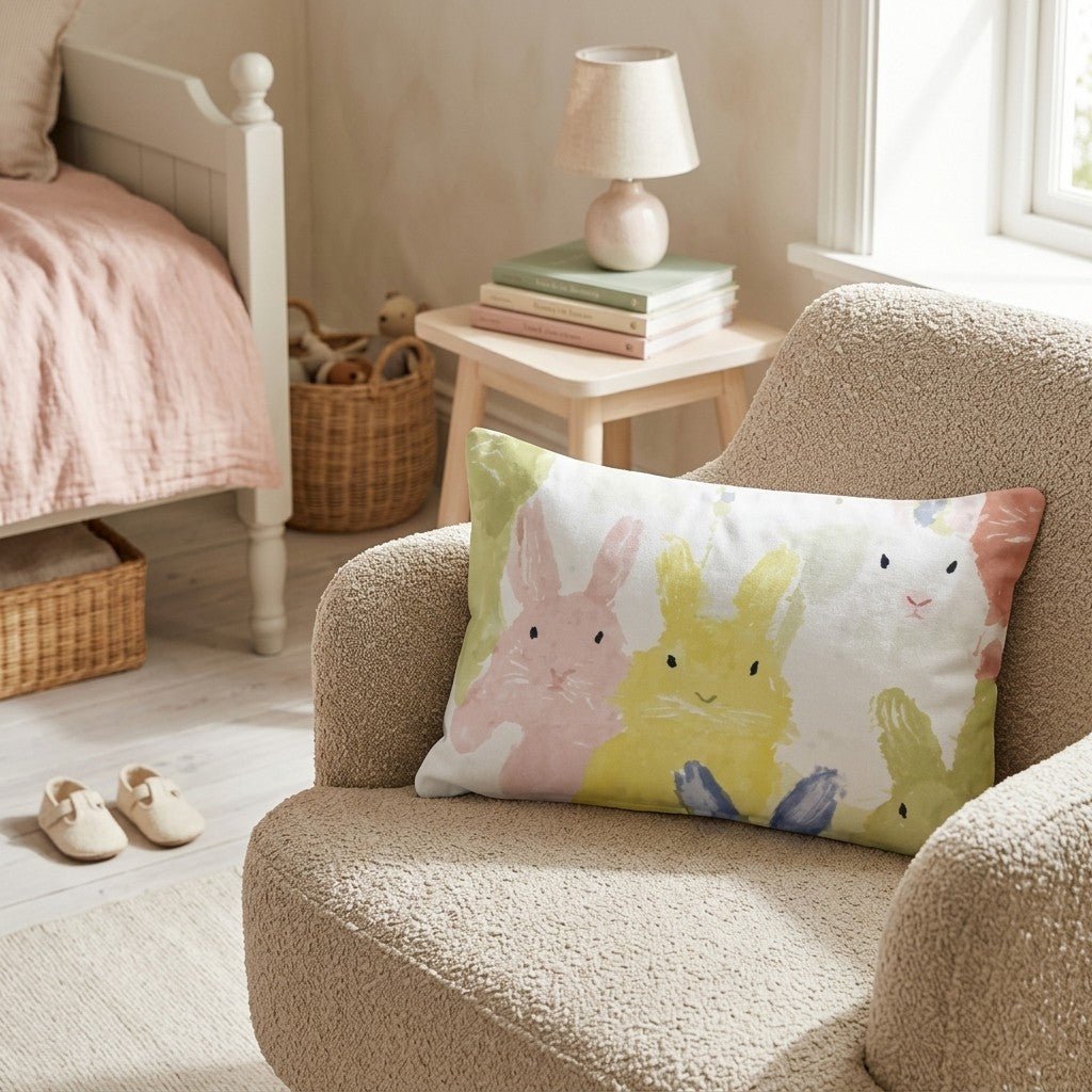 Bunnies on Bunnies Throw Pillow - Hillcroft Home