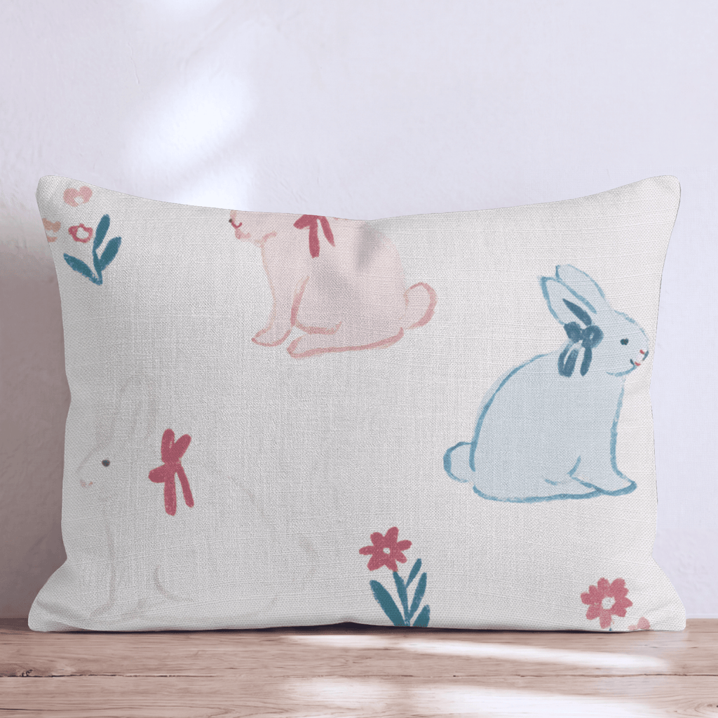 Bunny Meadow Throw Pillow - Hillcroft Home
