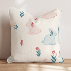 Bunny Meadow Throw Pillow - Hillcroft Home
