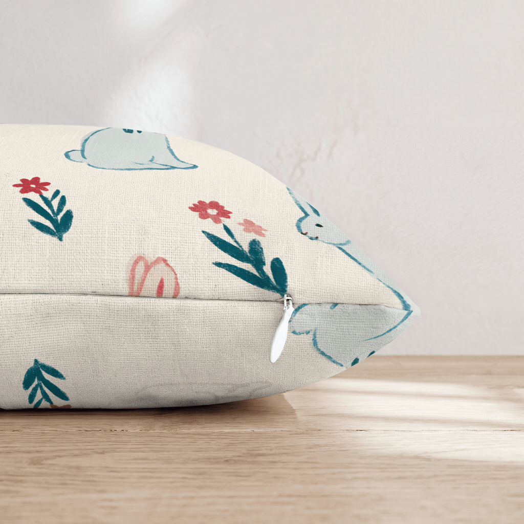 Bunny Meadow Throw Pillow - Hillcroft Home