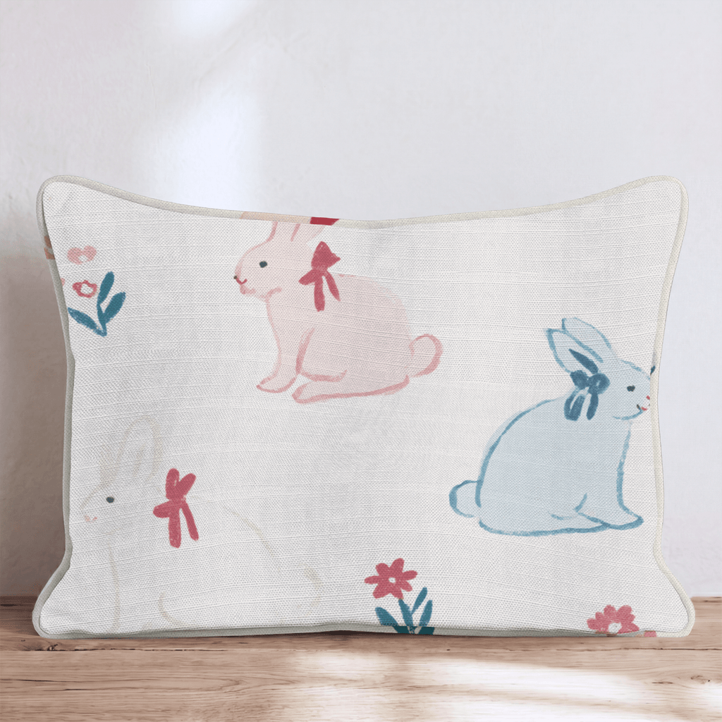 Bunny Meadow Throw Pillow - Hillcroft Home