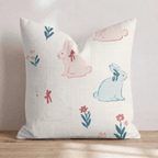 Bunny Meadow Throw Pillow - Hillcroft Home